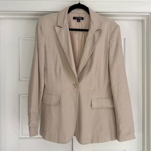 Vintage Chadwicks of Boston Beige Linen Blend Blazer -  Size 8T